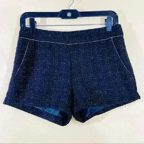 Monteau Black Metallic Tweed Gold Beaded Shorts - Picture 2 of 12